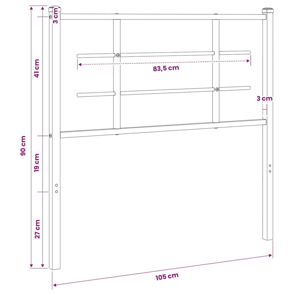 vidaXL Ersatz-Kopfteil Metall Weiß 100 cm