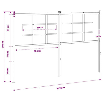 vidaXL Ersatz-Kopfteil Metall Weiß 135 cm