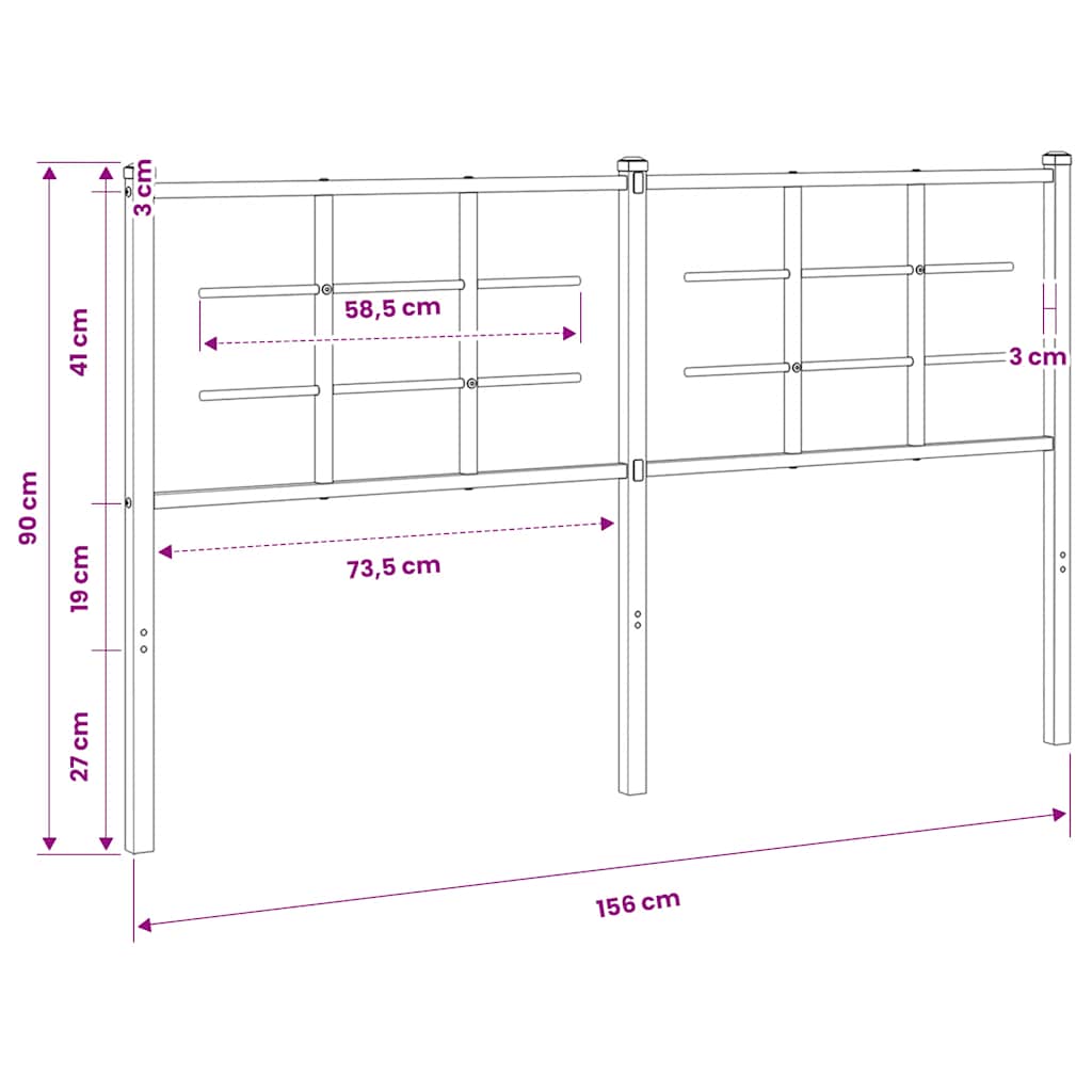 vidaXL Ersatz-Kopfteil Metall Weiß 150 cm