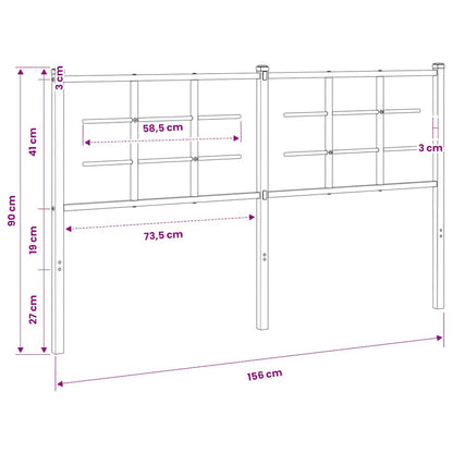vidaXL Ersatz-Kopfteil Metall Weiß 150 cm