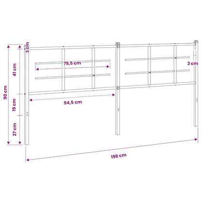 vidaXL Ersatz-Kopfteil Metall Weiß 193 cm