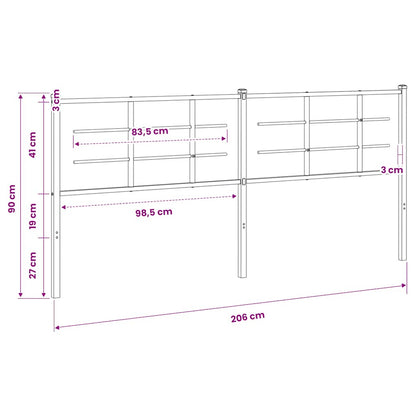vidaXL Ersatz-Kopfteil Metall Weiß 200 cm