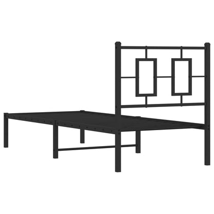 vidaXL Cadre de lit avec tête de lit Métal Noir 75x190 cm