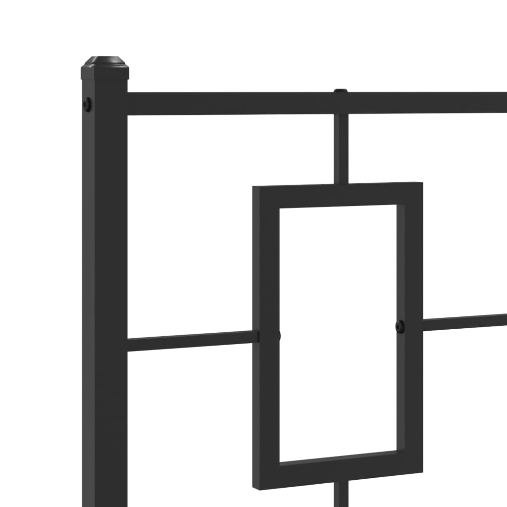 vidaXL Cadre de lit avec tête de lit Métal Noir 75x190 cm