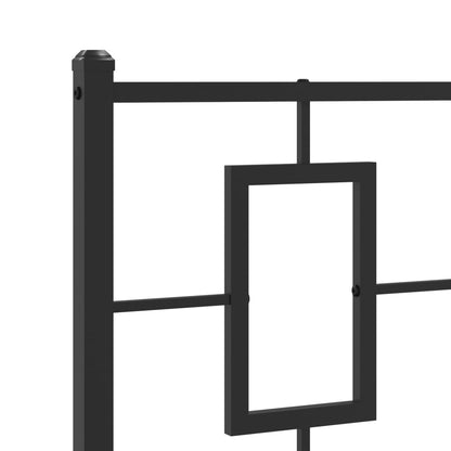 vidaXL Bettgestell mit Kopf- und Fußteil Metall Schwarz 90x190 cm