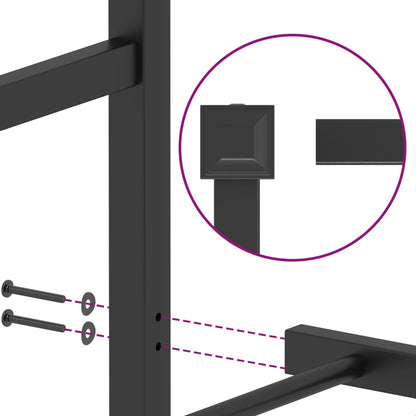 vidaXL Bettgestell mit Kopf- und Fußteil Metall Schwarz 90x190 cm
