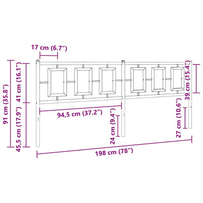vidaXL Ersatz-Kopfteil Metall Schwarz 193 cm