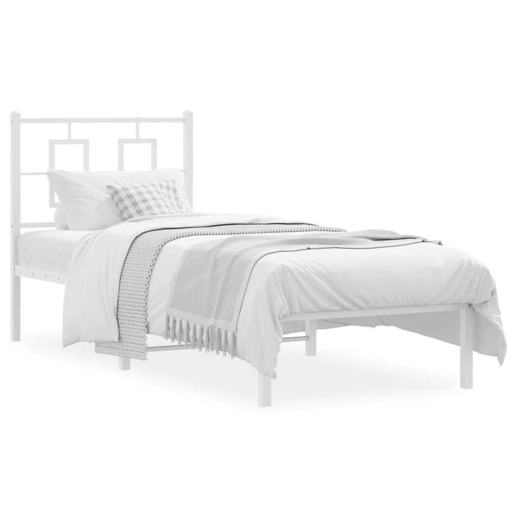 vidaXL Cadre de lit avec tête de lit Métal Blanc 80x200 cm