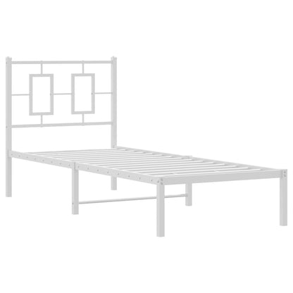 vidaXL Cadre de lit avec tête de lit Métal Blanc 80x200 cm