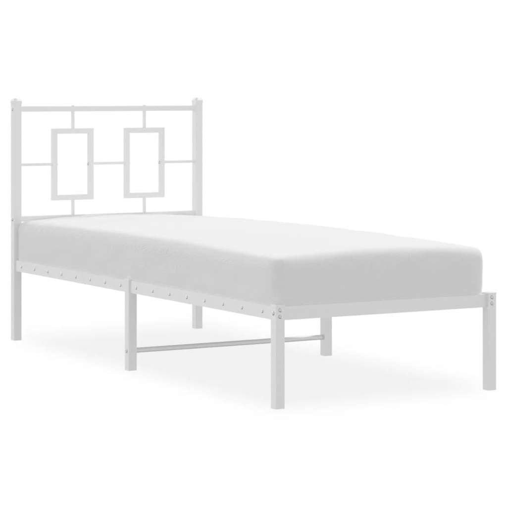 vidaXL Cadre de lit avec tête de lit Métal Blanc 80x200 cm