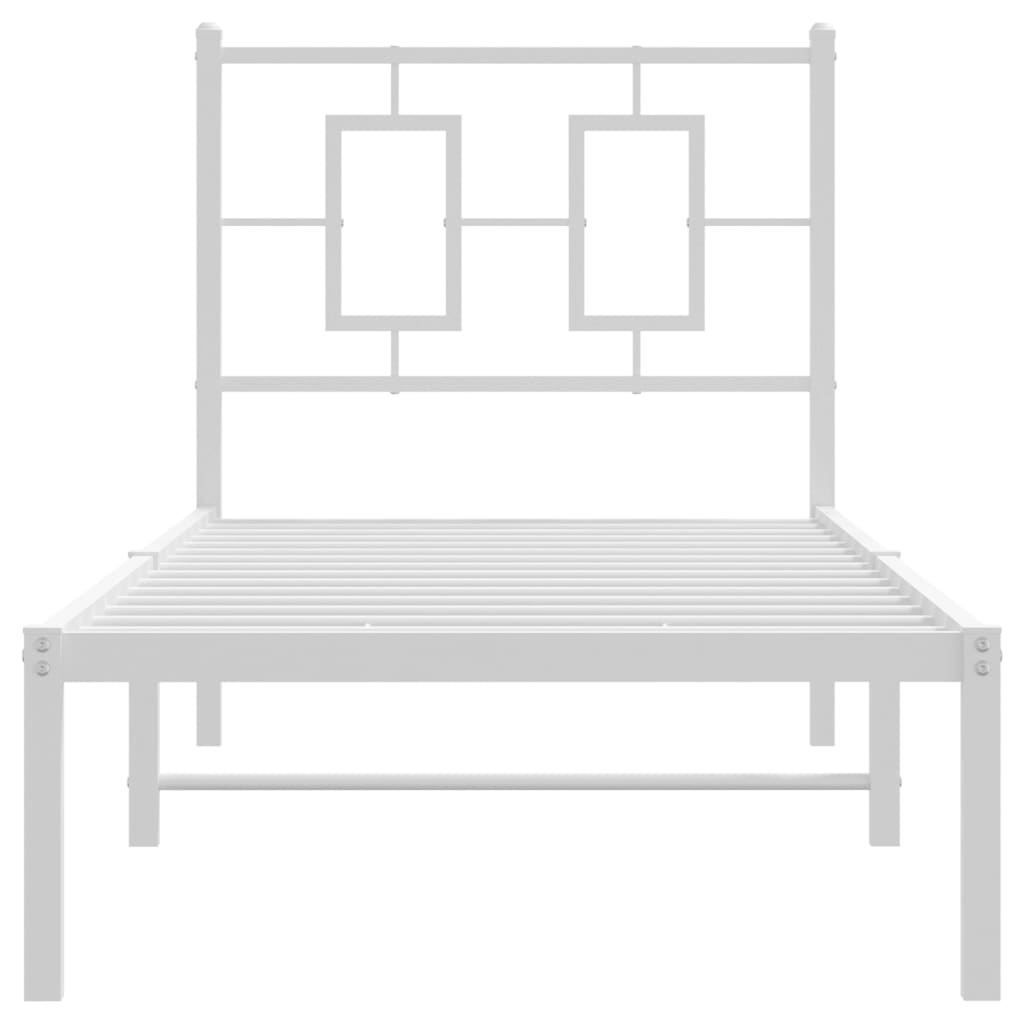 vidaXL Cadre de lit avec tête de lit Métal Blanc 80x200 cm