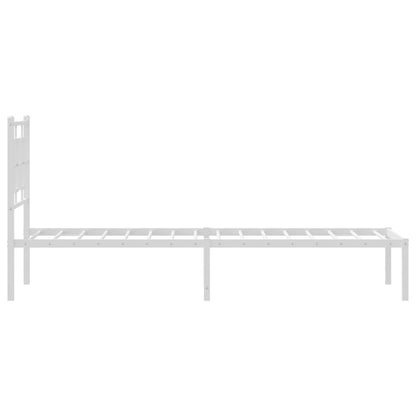 vidaXL Cadre de lit avec tête de lit Métal Blanc 80x200 cm