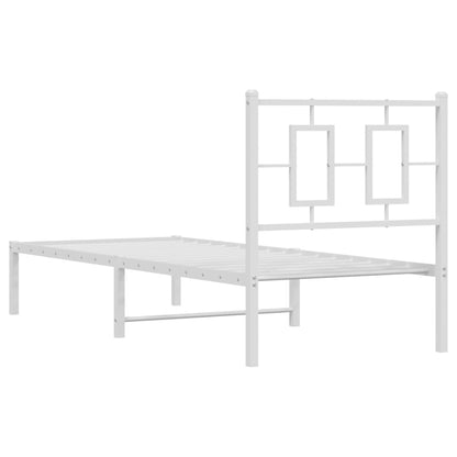 vidaXL Cadre de lit avec tête de lit Métal Blanc 80x200 cm