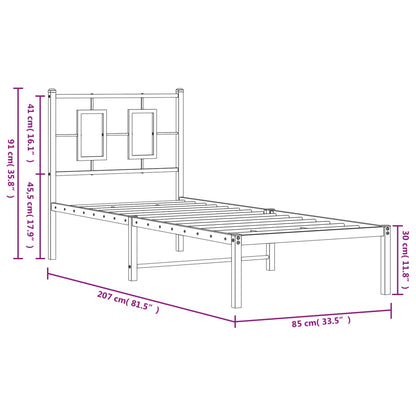 vidaXL Cadre de lit avec tête de lit Métal Blanc 80x200 cm