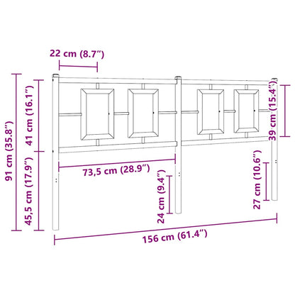 vidaXL Ersatz-Kopfteil Metall Weiß 150 cm