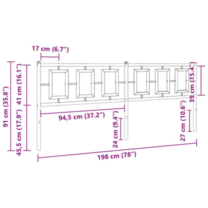 vidaXL Ersatz-Kopfteil Metall Weiß 193 cm