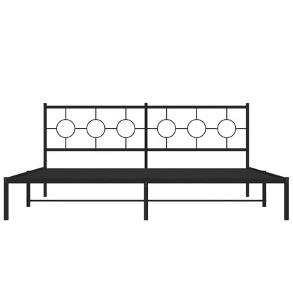 Bettgestell mit Kopfteil Metall Schwarz 200x200 cm