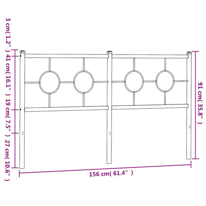 vidaXL Ersatz-Kopfteil Metall Schwarz 150 cm