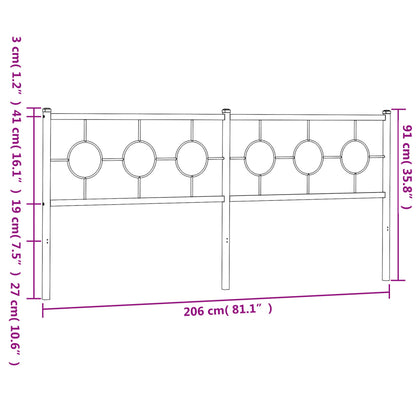 vidaXL Ersatz-Kopfteil Metall Schwarz 200 cm