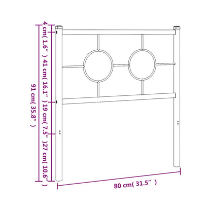 vidaXL Ersatz-Kopfteil Metall Weiß 75 cm