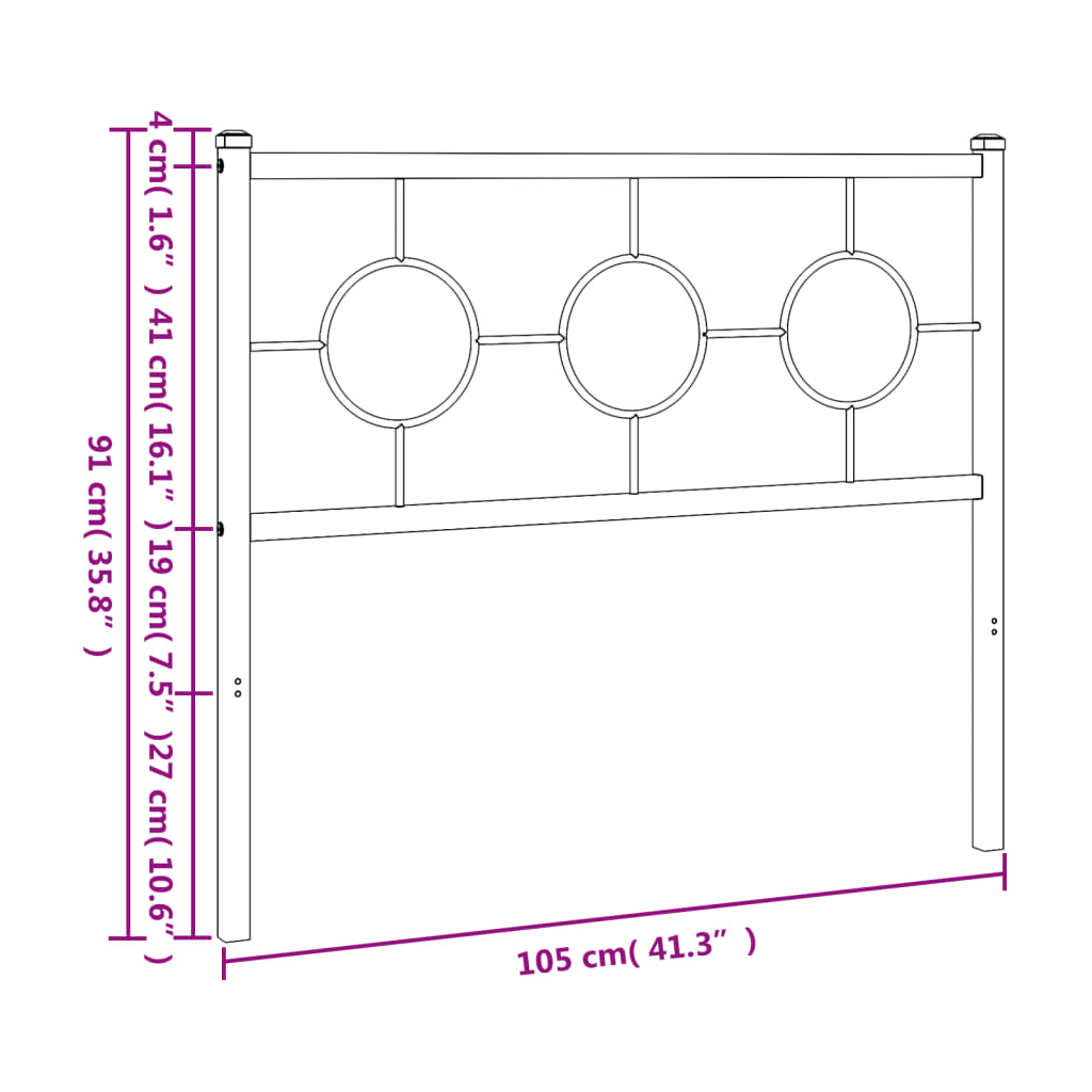 vidaXL Ersatz-Kopfteil Metall Weiß 100 cm