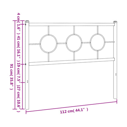 vidaXL Ersatz-Kopfteil Metall Weiß 107 cm