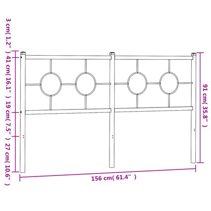 vidaXL Ersatz-Kopfteil Metall Weiß 150 cm