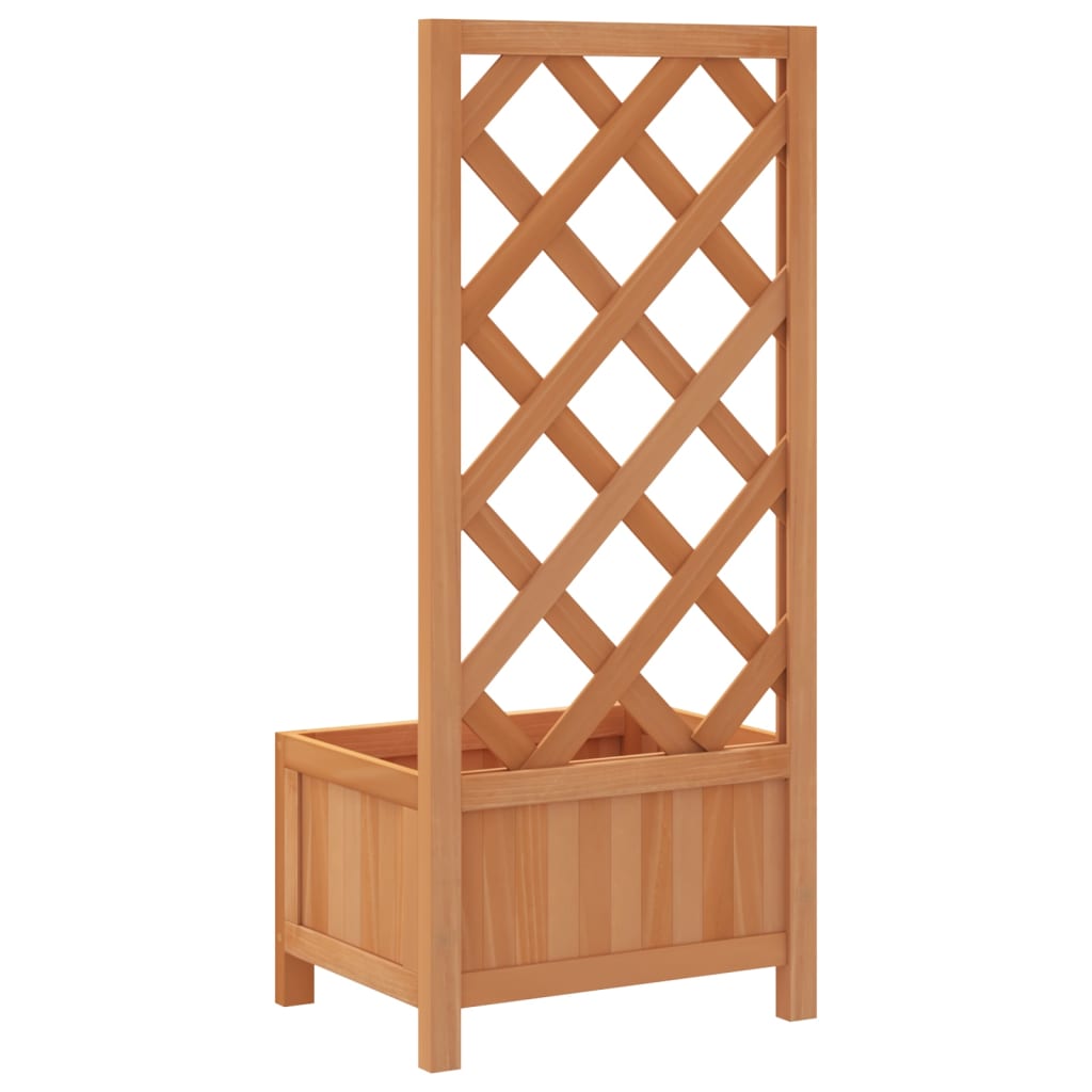 vidaXL Pflanzkübel mit Spalier Braun Massivholz Tanne