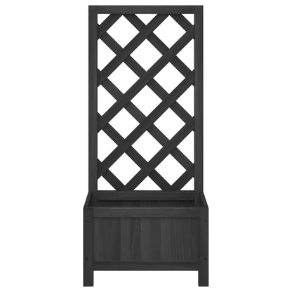vidaXL Pflanzkübel mit Spalier Schwarz Massivholz Tanne