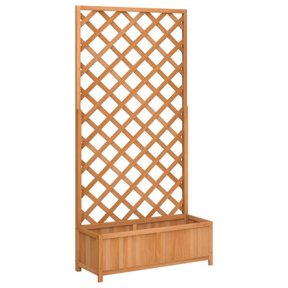 vidaXL Pflanzkübel mit Spalier Braun Massivholz Tanne