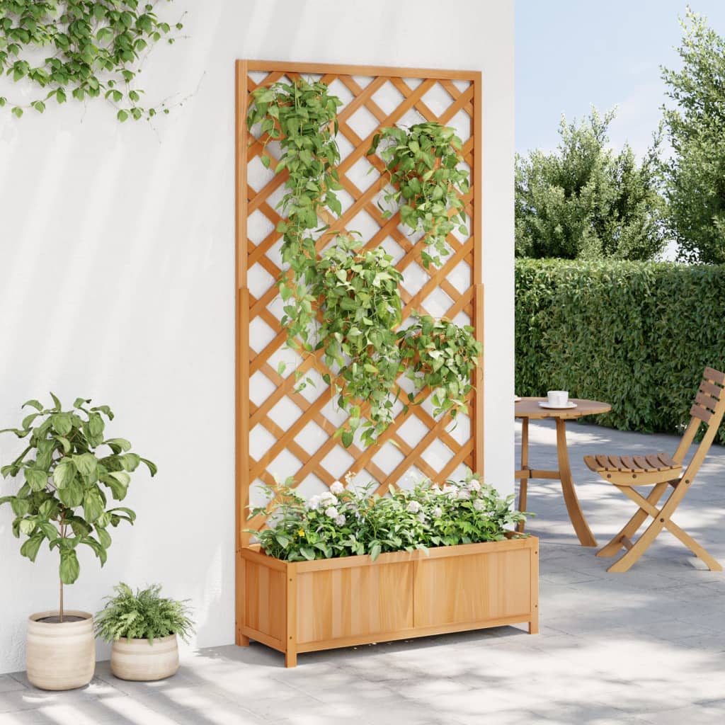 vidaXL Pflanzkübel mit Spalier Braun Massivholz Tanne