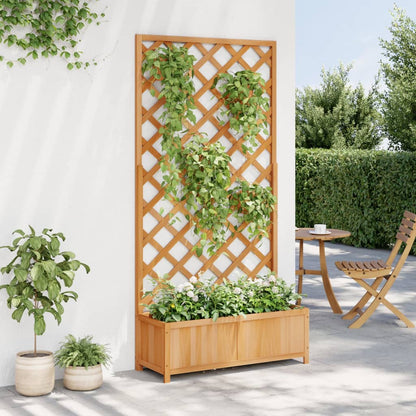 vidaXL Pflanzkübel mit Spalier Braun Massivholz Tanne