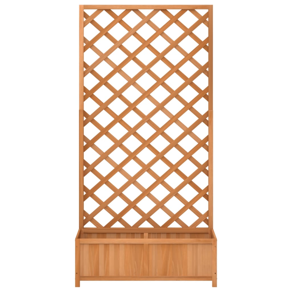 vidaXL Pflanzkübel mit Spalier Braun Massivholz Tanne
