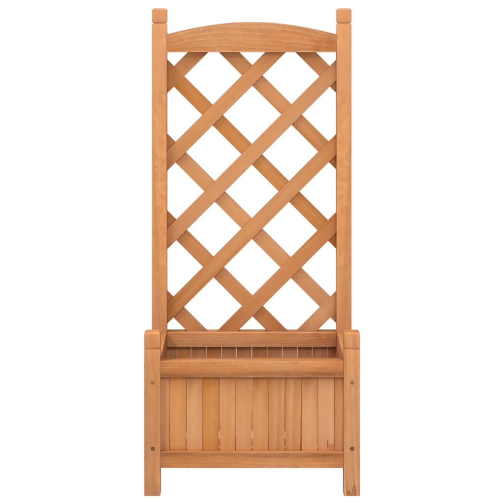vidaXL Jardinière avec treillis Bois de sapin massif Marron