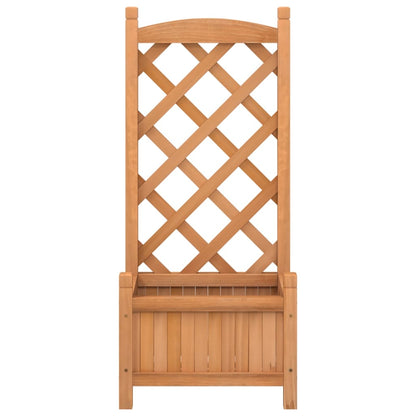 vidaXL Jardinière avec treillis Bois de sapin massif Marron