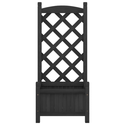 vidaXL Pflanzkübel mit Spalier Schwarz Massivholz Tanne