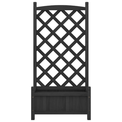 vidaXL Pflanzkübel mit Spalier Schwarz Massivholz Tanne