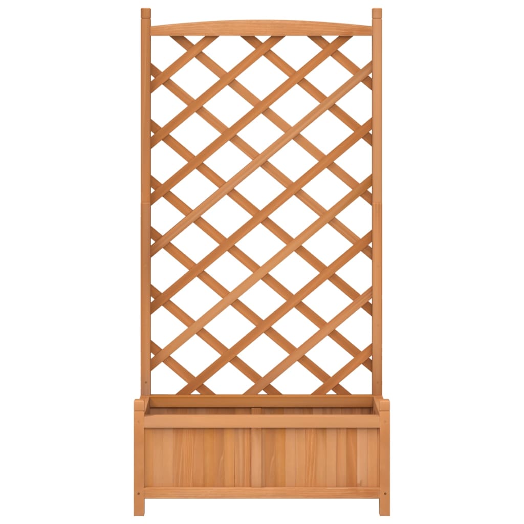 vidaXL Jardinière avec treillis Bois de sapin massif Marron
