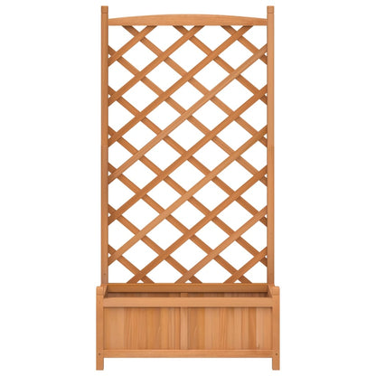 vidaXL Jardinière avec treillis Bois de sapin massif Marron