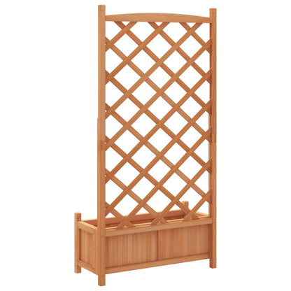vidaXL Jardinière avec treillis Bois de sapin massif Marron