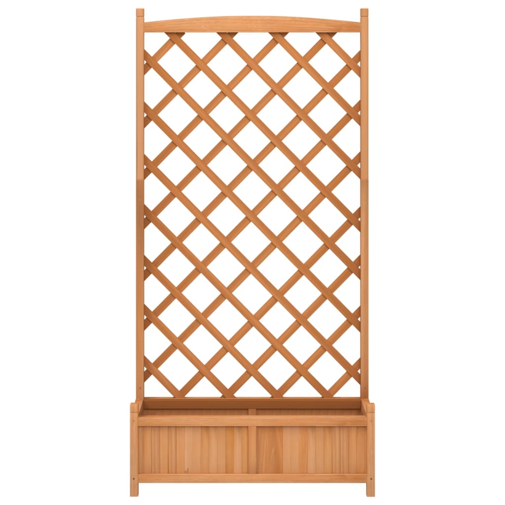 vidaXL Jardinière avec treillis Bois de sapin massif Marron