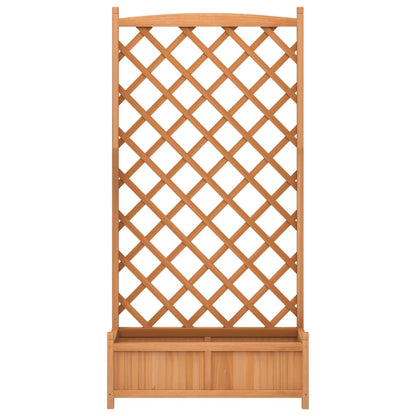 vidaXL Jardinière avec treillis Bois de sapin massif Marron