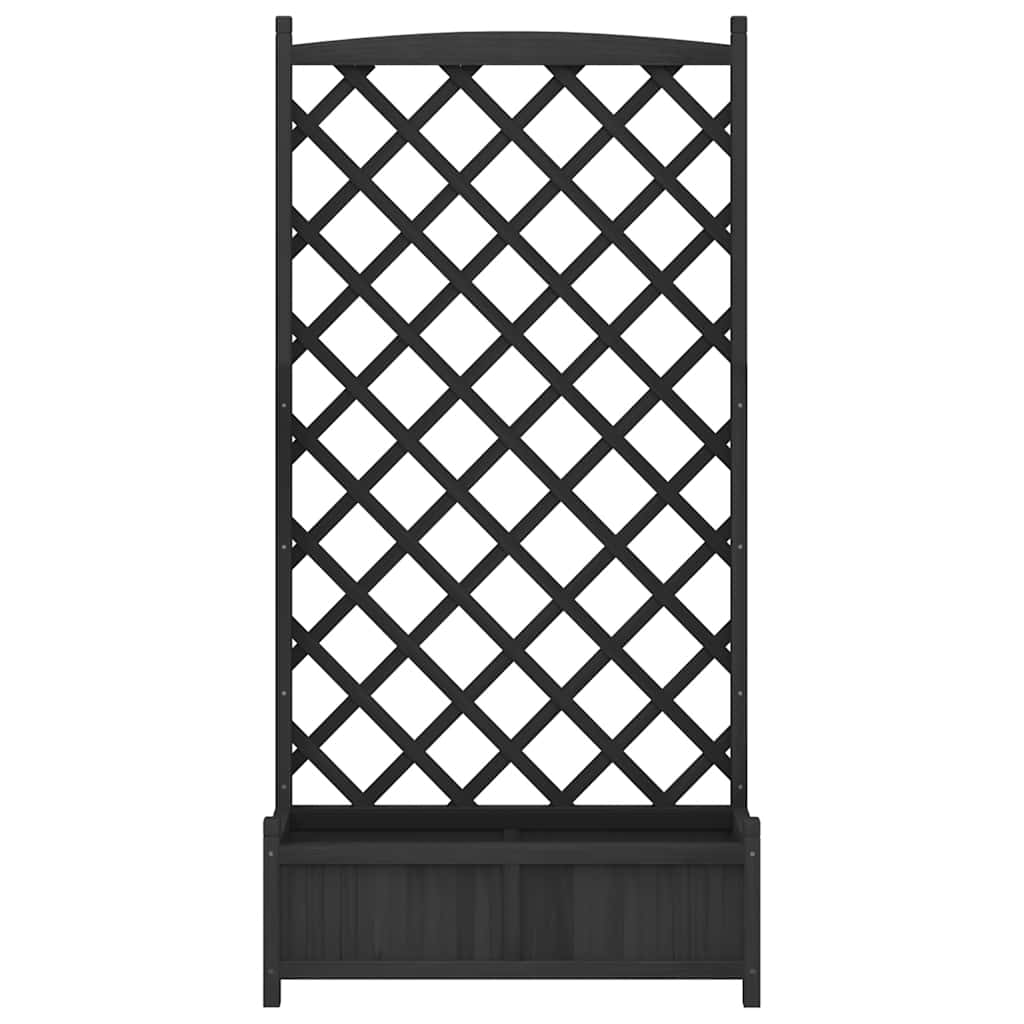 vidaXL Pflanzkübel mit Spalier Schwarz Massivholz Tanne