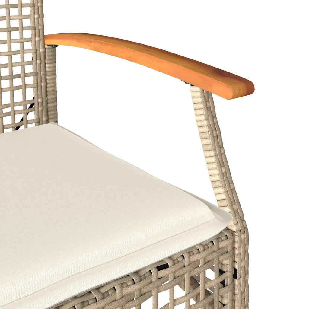 vidaXL Chaises de jardin avec coussins 4 pcs. Beige Résine tressée Bois d'acacia