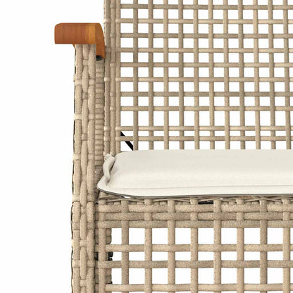 vidaXL Chaises de jardin avec coussins 4 pcs. Beige Résine tressée Bois d'acacia