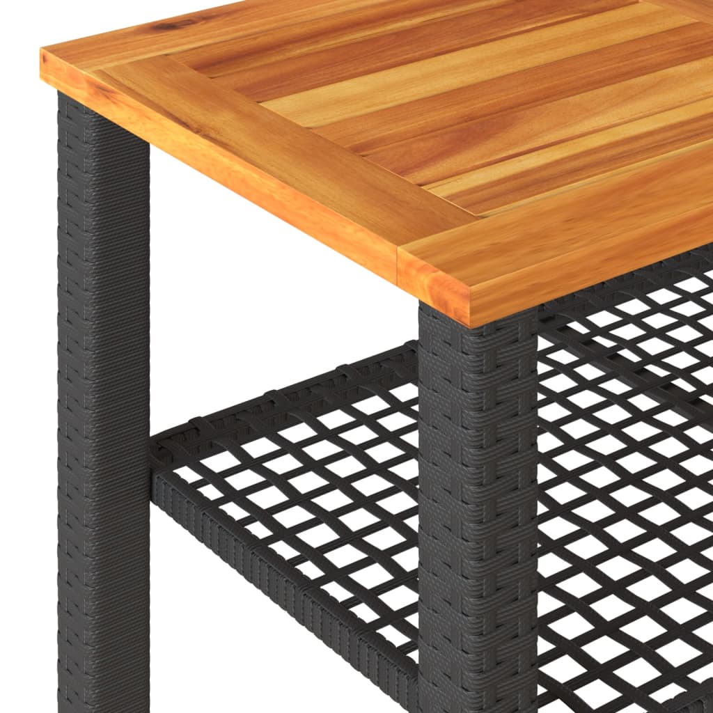 vidaXL Salon de jardin 4 pcs avec coussins Noir Résine tressée