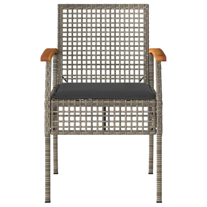 vidaXL Salon de jardin 4 pcs avec coussins Gris Résine tressée