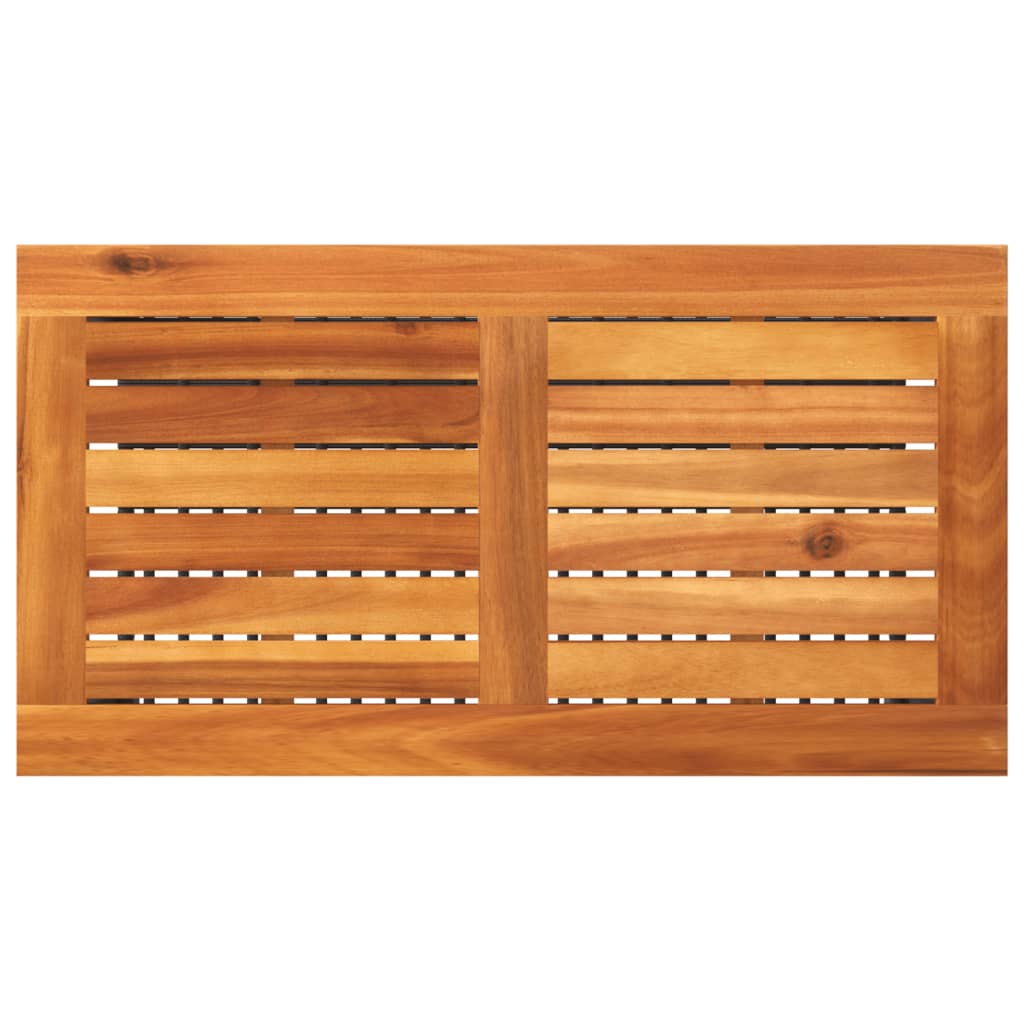 vidaXL Gartentisch Schwarz 70x38x42 cm Poly Rattan Akazienholz