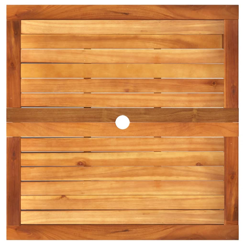 vidaXL Gartentisch Grau 80x80x75 cm Poly Rattan Akazienholz