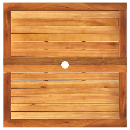 vidaXL Gartentisch Grau 80x80x75 cm Poly Rattan Akazienholz